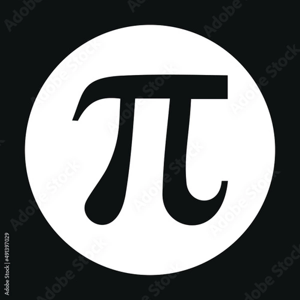 Obraz Seamless Pi symbol. Colors vector image. Pi symbol isolated on transparent background. Archimedes' constant vector graphic.