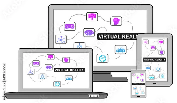 Obraz Virtual reality concept on different devices