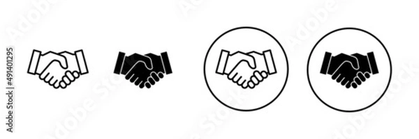 Fototapeta Handshake icons set. business handshake sign and symbol. contact agreement