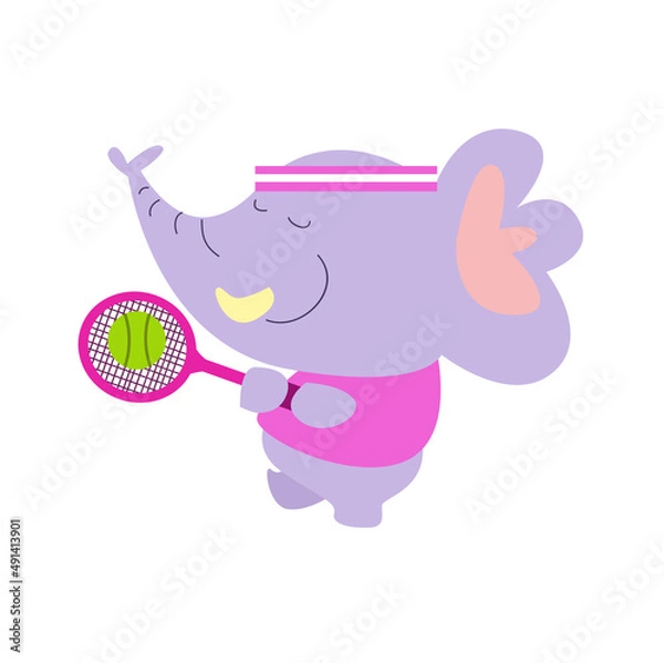 Fototapeta A variety of cute animals doing activities vector illustration