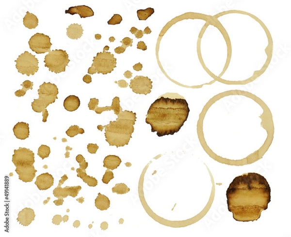 Obraz Coffee stain isolated on white background