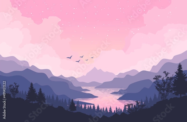 Obraz aesthetic mountain wallpaper background image