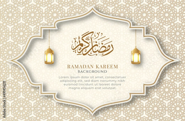 Obraz RAMADAN KAREEM Islamic Luxury Ornament Border Frame Arabesque Pattern Background