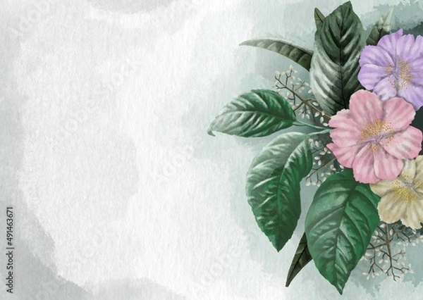 Obraz Flower watercolor background