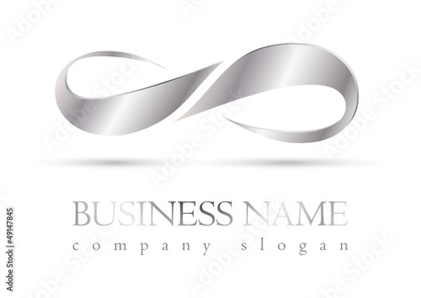 Obraz Business logo 3D silver infinity design