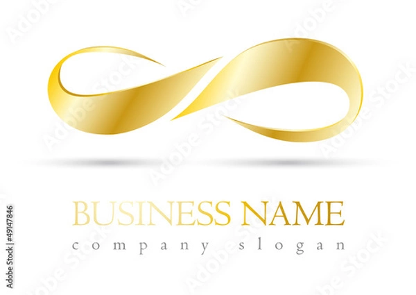 Obraz Business logo 3D gold infinity design