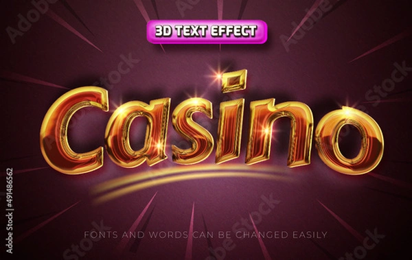 Obraz Casino 3d editable text effect template