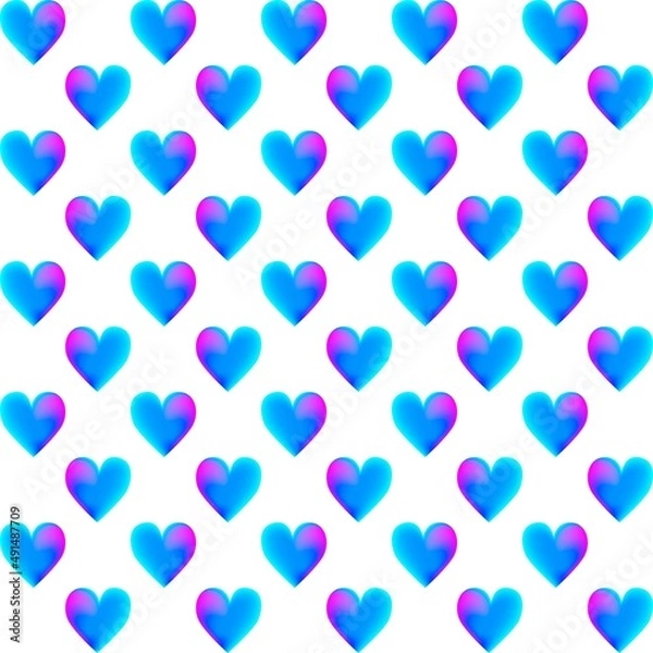 Fototapeta Seamless pattern with gradient hearts