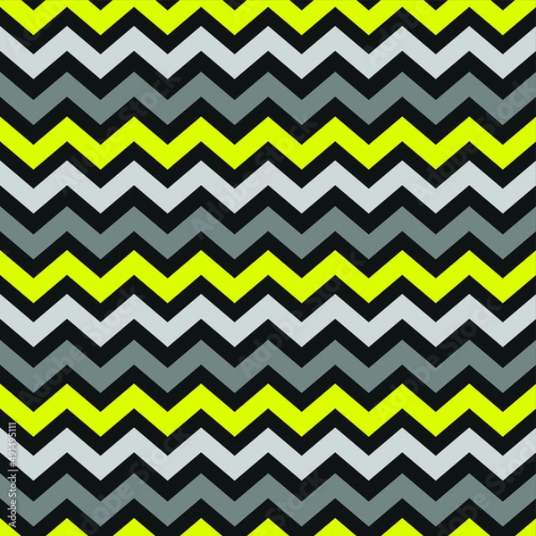 Obraz zigzag yellow gray and black lines for  print on fabric. vector abstract illustration.  seamless wallpaper. infinite texture for printing on fabric, paper and for textile.