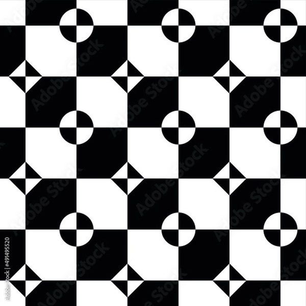 Obraz Abstract geometric seamless pattern in zentangle style. Vector illustration. 