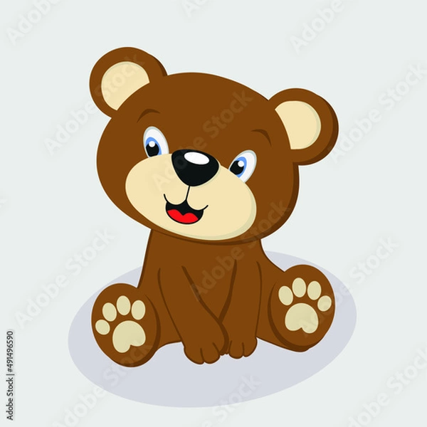 Obraz cute bear teddy character. high-quality image. teddy bear print, sticker. three-dimensional image. cartoon vector illustration.