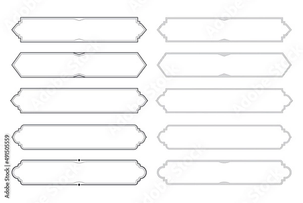 Fototapeta Set of Nameplate Premium. Lines Isolated Design Element. Vector illustration