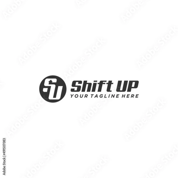 Fototapeta SU Initial Up Logo Sign Vector Design