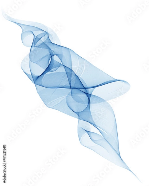 Obraz Abstract vector background, transparent waved lines for brochure, flyer design. Blue smoke wave.