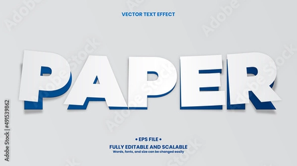 Fototapeta Paper 3D Text Effect