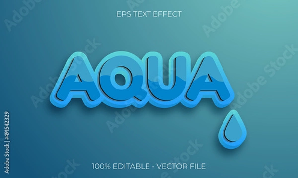 Obraz AQUA text effect, aqua, water, 3d, text effect, text style, drop
