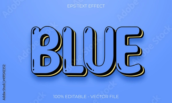 Obraz Blue 3d text effect, text effect, 3d, text style, ocean 