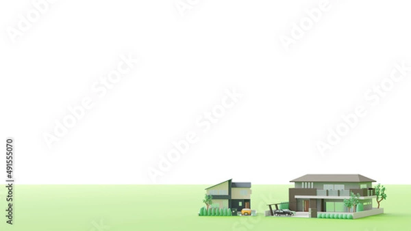 Fototapeta 3Dイラストレーションで構成された住宅のイメージ。