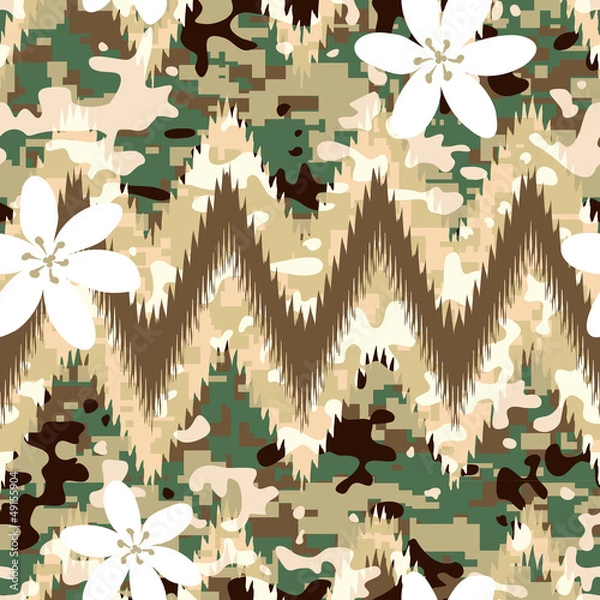 Obraz Modern seamless chevron camouflage pattern background
