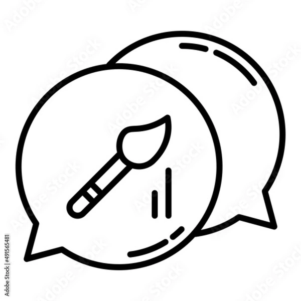 Fototapeta paint brush and chat bubble