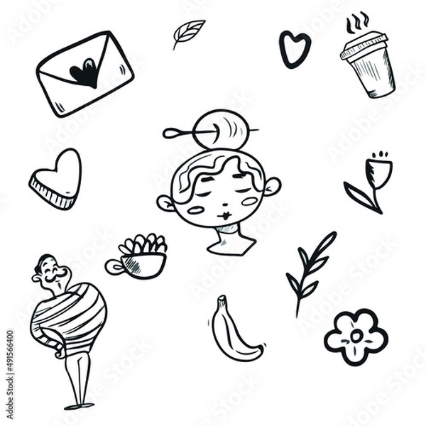 Obraz Vector children's design on a white isolated background for banners postcards and stickers