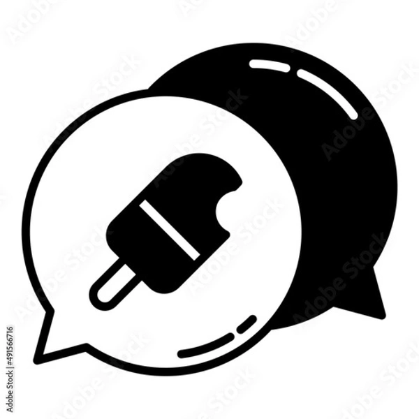 Fototapeta ice cream and chat bubble