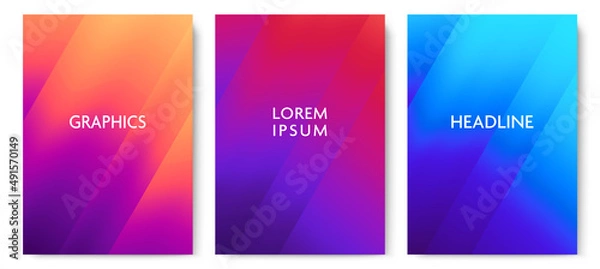 Obraz Set of Colorful Gradient Backgrounds. Modern Vector Illustration without Transparency.