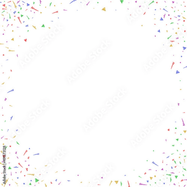 Obraz Abstract  festive square frame with many falling tiny confetti pieces.