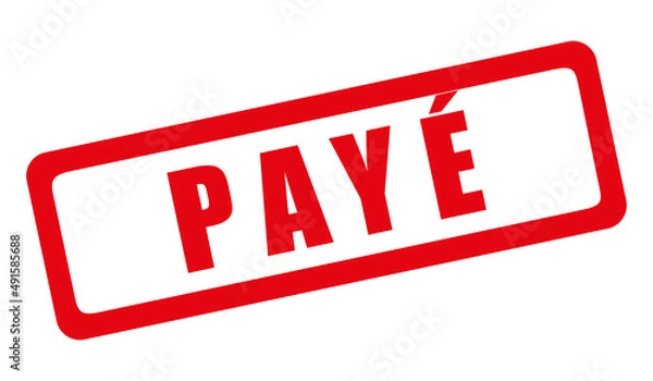 Obraz Tampon rouge payé. Icône vectoriel.