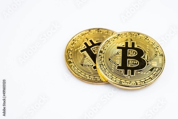 Obraz 【仮想通貨】ビットコイン　白背景	