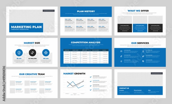 Fototapeta  Marketing Plan PowerPoint Presentation Template 