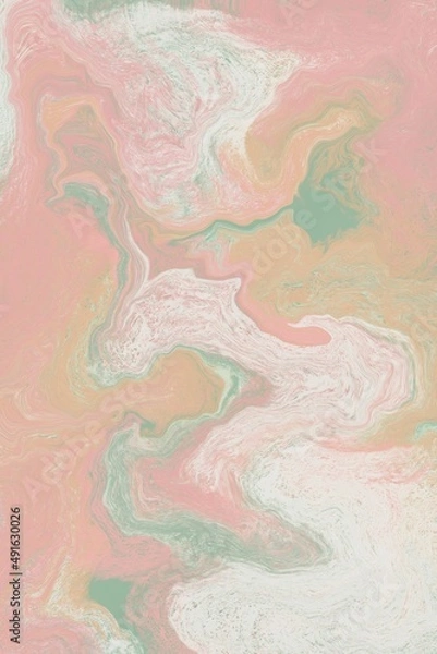 Fototapeta Abstract fluid art digital colorful marble stone textured background or wallpaper 