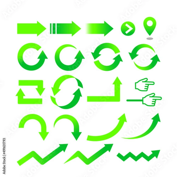 Obraz シンプルな矢印のベクターイラストセット