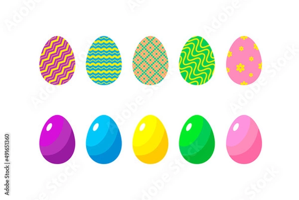 Obraz Set with cute colorful Easter eggs