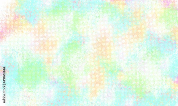 Fototapeta 絵の具で描いたようなカラフルなグランジ素材04（水玉柄）