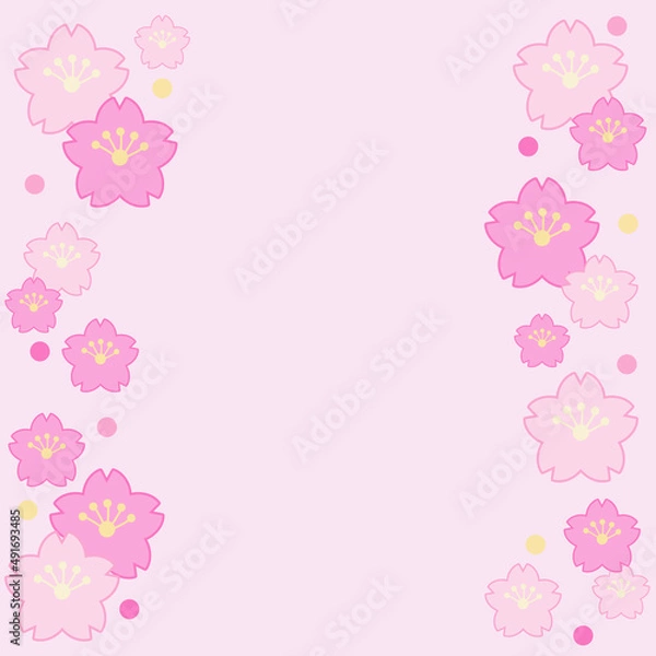 Fototapeta 桜の背景　花フレーム