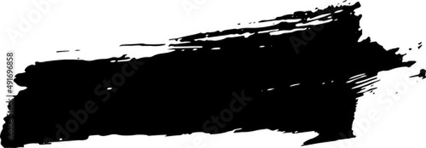 Obraz black staine brush, grunge banner, hand drawn splash