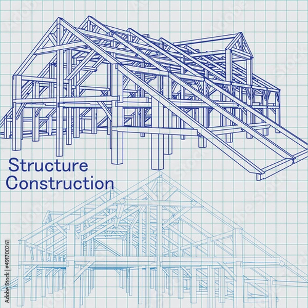 Obraz Blue print architect