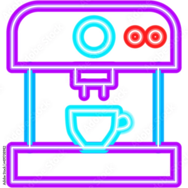 Obraz Coffee Machine Neon Icon