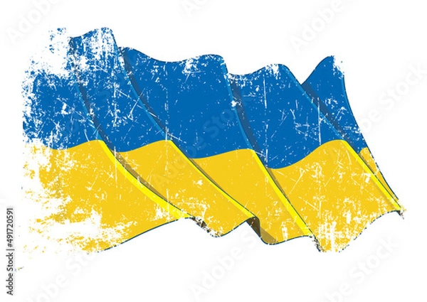 Obraz Waving Flag of Ukraine Textured