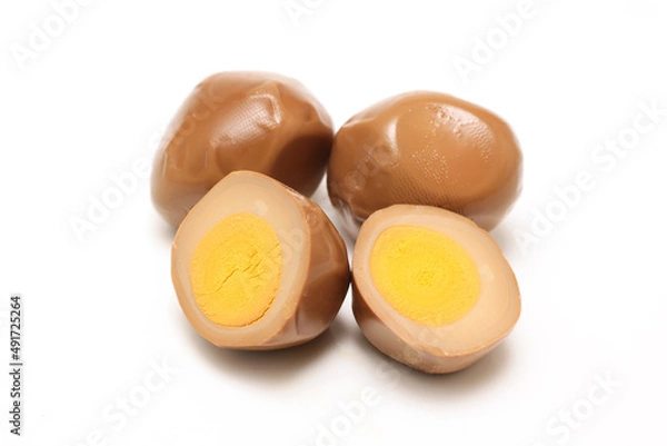 Fototapeta 白背景の味付け卵