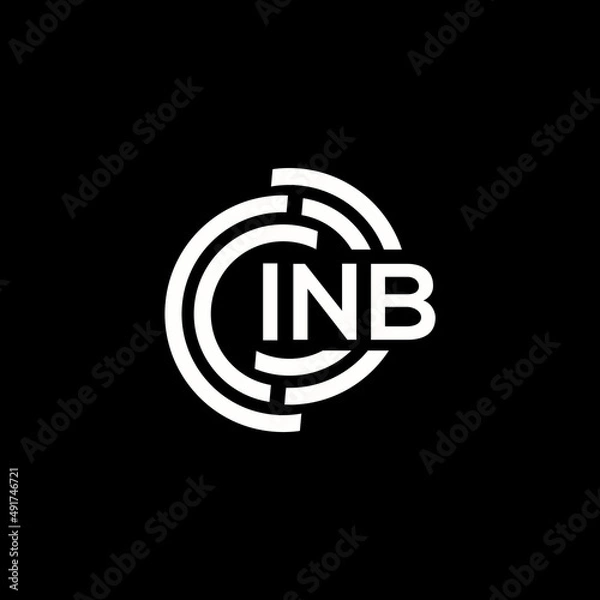 Obraz INB letter logo design. INB monogram initials letter logo concept. INB letter design in black background.
