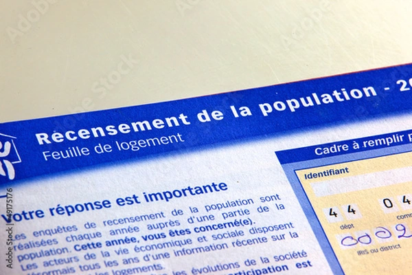 Obraz document de recensement de la population française