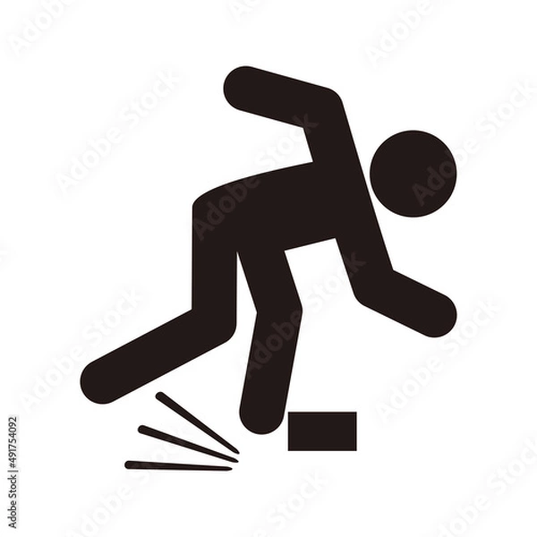 Obraz Tripping man vector isolated on white background	