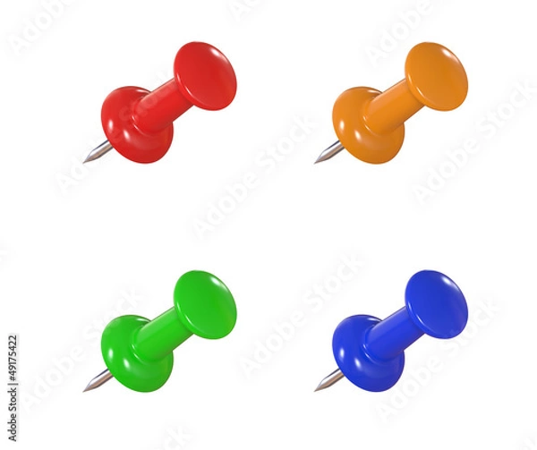 Fototapeta coloured push pins