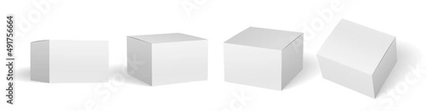 Obraz Packaging box mockup vector set 箱のモックアップ