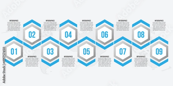 Fototapeta Abstract 3D Paper Infographics. Business template .Vector illustration