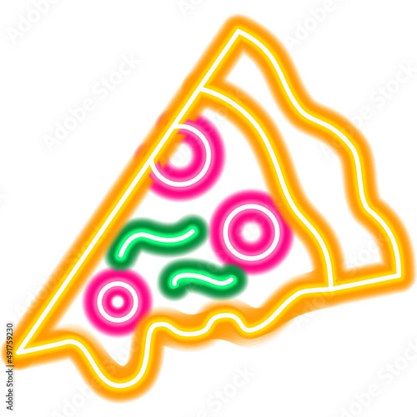 Fototapeta Pizza Slice Neon