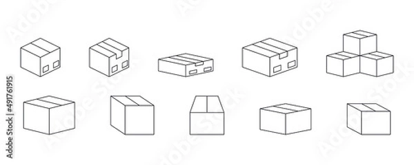 Fototapeta cardboard box vector icon editable