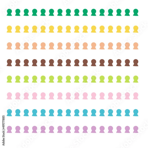 Fototapeta 前方後円墳の横罫線のイラスト素材　飾り罫　カラフル